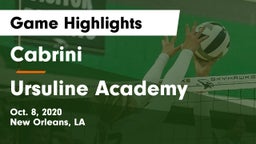 Cabrini  vs Ursuline Academy  Game Highlights - Oct. 8, 2020