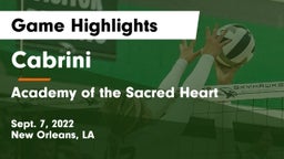 Cabrini  vs Academy of the Sacred Heart Game Highlights - Sept. 7, 2022