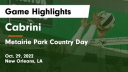 Cabrini  vs Metairie Park Country Day  Game Highlights - Oct. 29, 2022