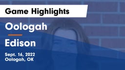Oologah  vs Edison  Game Highlights - Sept. 16, 2022