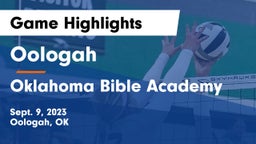 Oologah  vs Oklahoma Bible Academy Game Highlights - Sept. 9, 2023