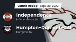 Recap: Independence  vs. Hampton-Dumont-CAL 2022