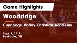 Woodridge  vs Cuyahoga Valley Christian Academy Game Highlights - Sept. 7, 2019