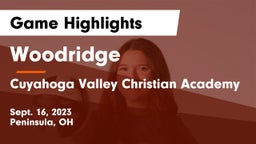 Woodridge  vs Cuyahoga Valley Christian Academy  Game Highlights - Sept. 16, 2023