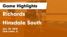 Richards  vs Hinsdale South  Game Highlights - Jan. 23, 2018