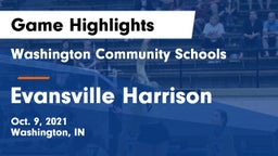 Washington Community Schools vs Evansville Harrison Game Highlights - Oct. 9, 2021