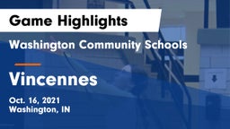 Washington Community Schools vs Vincennes Game Highlights - Oct. 16, 2021