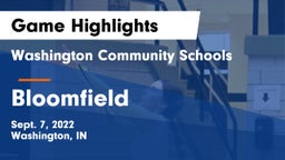 Washington Community Schools vs Bloomfield  Game Highlights - Sept. 7, 2022