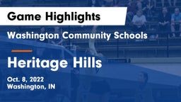 Washington Community Schools vs Heritage Hills  Game Highlights - Oct. 8, 2022