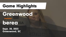 Greenwood  vs berea  Game Highlights - Sept. 28, 2023