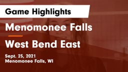 Menomonee Falls  vs West Bend East  Game Highlights - Sept. 25, 2021