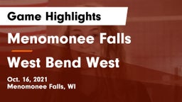 Menomonee Falls  vs West Bend West  Game Highlights - Oct. 16, 2021