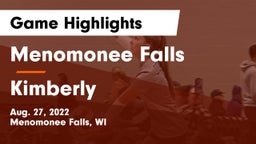 Menomonee Falls  vs Kimberly  Game Highlights - Aug. 27, 2022