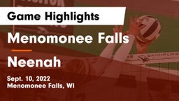 Menomonee Falls  vs Neenah  Game Highlights - Sept. 10, 2022