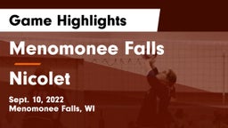 Menomonee Falls  vs Nicolet  Game Highlights - Sept. 10, 2022