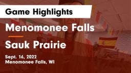 Menomonee Falls  vs Sauk Prairie  Game Highlights - Sept. 16, 2022