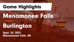 Menomonee Falls  vs Burlington  Game Highlights - Sept. 24, 2022