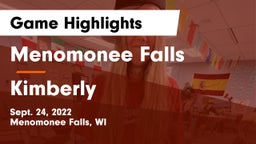 Menomonee Falls  vs Kimberly  Game Highlights - Sept. 24, 2022