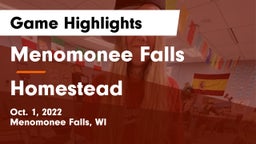 Menomonee Falls  vs Homestead  Game Highlights - Oct. 1, 2022