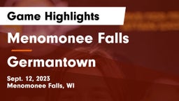 Menomonee Falls  vs Germantown  Game Highlights - Sept. 12, 2023