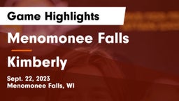 Menomonee Falls  vs Kimberly  Game Highlights - Sept. 22, 2023