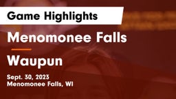 Menomonee Falls  vs Waupun  Game Highlights - Sept. 30, 2023