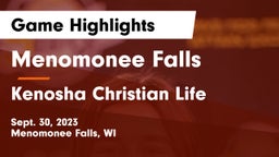 Menomonee Falls  vs Kenosha Christian Life Game Highlights - Sept. 30, 2023