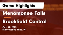 Menomonee Falls  vs Brookfield Central  Game Highlights - Oct. 12, 2023
