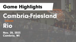 Cambria-Friesland  vs Rio  Game Highlights - Nov. 28, 2023