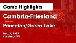 Cambria-Friesland  vs Princeton/Green Lake  Game Highlights - Dec. 7, 2023