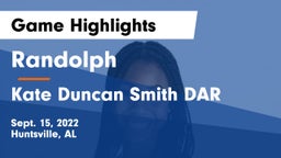 Randolph  vs Kate Duncan Smith DAR  Game Highlights - Sept. 15, 2022