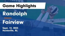 Randolph  vs Fairview Game Highlights - Sept. 12, 2023