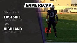 Recap: Eastside  vs. Highland  2016