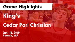 King's  vs Cedar Parl Christian  Game Highlights - Jan. 18, 2019