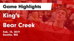 King's  vs Bear Creek  Game Highlights - Feb. 15, 2019