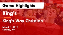 King's  vs King's Way Christian  Game Highlights - March 1, 2019