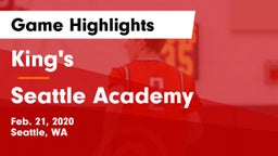 King's  vs Seattle Academy Game Highlights - Feb. 21, 2020