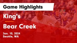 King's  vs Bear Creek Game Highlights - Jan. 10, 2024