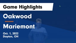 Oakwood  vs Mariemont  Game Highlights - Oct. 1, 2022