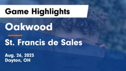 Oakwood  vs St. Francis de Sales  Game Highlights - Aug. 26, 2023