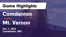 Camdenton  vs Mt. Vernon  Game Highlights - Oct. 1, 2022
