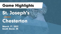 St. Joseph's  vs Chesterton Game Highlights - March 17, 2022