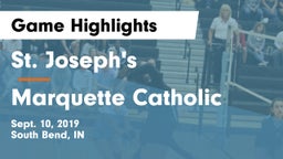 St. Joseph's  vs Marquette Catholic Game Highlights - Sept. 10, 2019