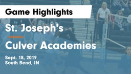 St. Joseph's  vs Culver Academies Game Highlights - Sept. 18, 2019