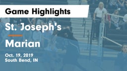 St. Joseph's  vs Marian  Game Highlights - Oct. 19, 2019