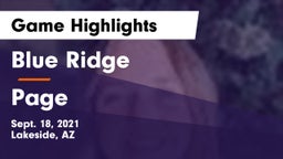 Blue Ridge  vs Page Game Highlights - Sept. 18, 2021