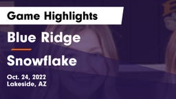 Blue Ridge  vs Snowflake Game Highlights - Oct. 24, 2022