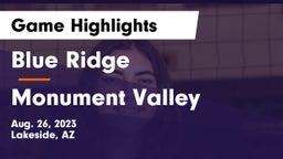 Blue Ridge  vs Monument Valley Game Highlights - Aug. 26, 2023