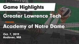 Greater Lawrence Tech  vs Academy of Notre Dame Game Highlights - Oct. 7, 2019