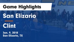 San Elizario  vs Clint  Game Highlights - Jan. 9, 2018